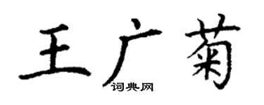 丁謙王廣菊楷書個性簽名怎么寫