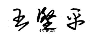 朱錫榮王堅平草書個性簽名怎么寫