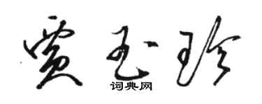 駱恆光賈玉珍草書個性簽名怎么寫