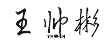 駱恆光王帥彬行書個性簽名怎么寫