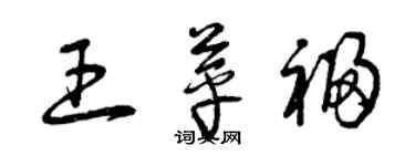 曾慶福王苹福草書個性簽名怎么寫