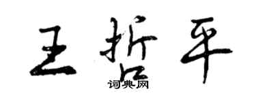 曾慶福王哲平行書個性簽名怎么寫