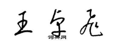 梁錦英王卓飛草書個性簽名怎么寫