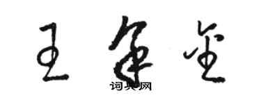 駱恆光王余金草書個性簽名怎么寫