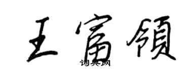 王正良王富領行書個性簽名怎么寫