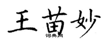 丁謙王苗妙楷書個性簽名怎么寫