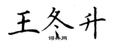 丁謙王冬升楷書個性簽名怎么寫