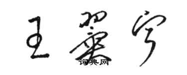 駱恆光王翼寧草書個性簽名怎么寫