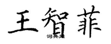 丁謙王智菲楷書個性簽名怎么寫