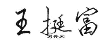 駱恆光王挺富行書個性簽名怎么寫