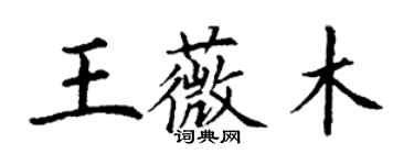 丁謙王薇木楷書個性簽名怎么寫