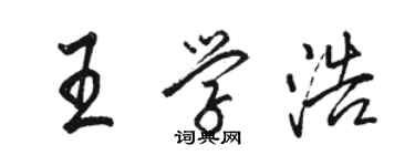 駱恆光王學浩行書個性簽名怎么寫