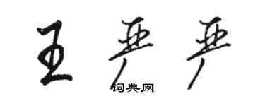 駱恆光王嚴嚴行書個性簽名怎么寫