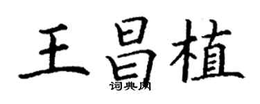 丁謙王昌植楷書個性簽名怎么寫