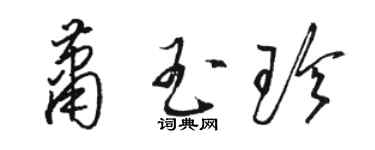 駱恆光蕭玉珍草書個性簽名怎么寫