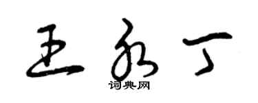 曾慶福王水丁草書個性簽名怎么寫
