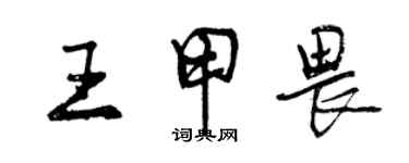 曾慶福王甲畏行書個性簽名怎么寫