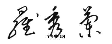 駱恆光羅秀蘭草書個性簽名怎么寫