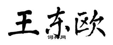 翁闓運王東歐楷書個性簽名怎么寫