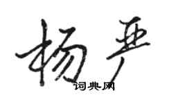 駱恆光楊嚴行書個性簽名怎么寫