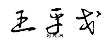 曾慶福王平戈草書個性簽名怎么寫