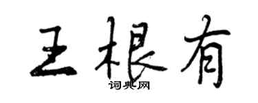 曾慶福王根有行書個性簽名怎么寫