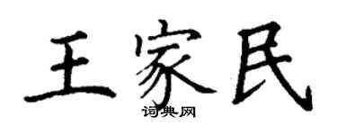 丁謙王家民楷書個性簽名怎么寫