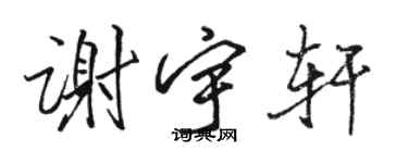 駱恆光謝宇軒行書個性簽名怎么寫