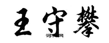 胡問遂王守攀行書個性簽名怎么寫
