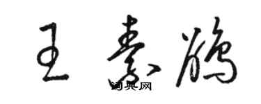 駱恆光王素鵑草書個性簽名怎么寫