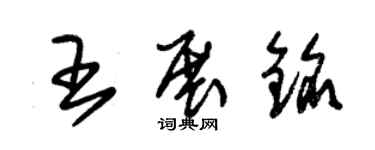 朱錫榮王展銘草書個性簽名怎么寫