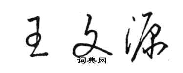 駱恆光王文源草書個性簽名怎么寫