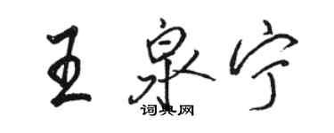 駱恆光王泉寧行書個性簽名怎么寫