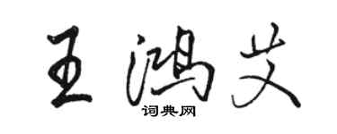 駱恆光王鴻艾行書個性簽名怎么寫