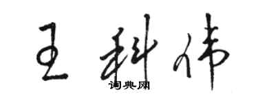 駱恆光王科偉草書個性簽名怎么寫