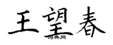 丁謙王望春楷書個性簽名怎么寫