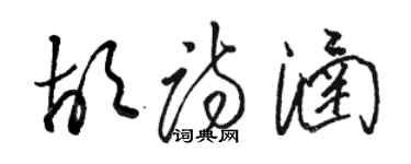駱恆光胡詩涵草書個性簽名怎么寫