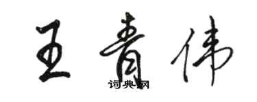 駱恆光王青偉行書個性簽名怎么寫