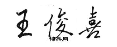 駱恆光王俊喜行書個性簽名怎么寫