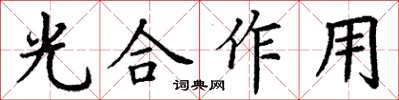 丁謙光合作用楷書怎么寫