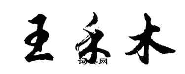 胡問遂王禾木行書個性簽名怎么寫