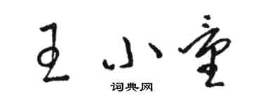 駱恆光王小量草書個性簽名怎么寫