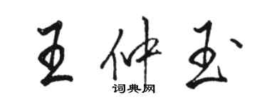 駱恆光王仲玉行書個性簽名怎么寫