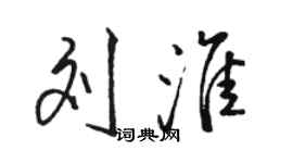 駱恆光劉淮行書個性簽名怎么寫