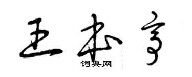 曾慶福王本亭草書個性簽名怎么寫