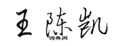 駱恆光王陳凱行書個性簽名怎么寫