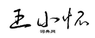 曾慶福王小懷草書個性簽名怎么寫