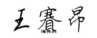王正良王賽昂行書個性簽名怎么寫