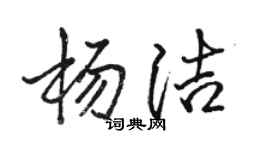 駱恆光楊潔行書個性簽名怎么寫