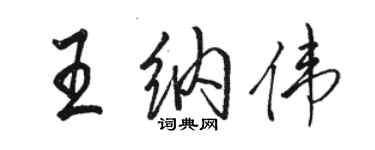 駱恆光王納偉行書個性簽名怎么寫